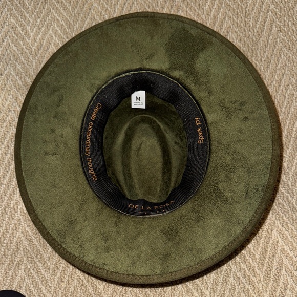 Olive Green Wide Brim Hat - Picture 7 of 8
